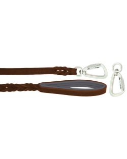 Correa trenzada de cuero auténtico de 5 mm de grosor. Incluye forro de cuero. - OD01002/120/20/BR/12/K14