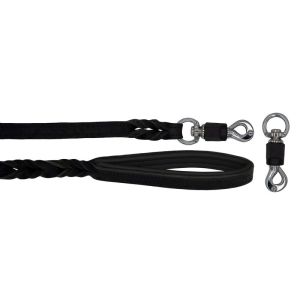 Braided leather guide made from genuine leather, 5mm thick, featuring leather backing – OD01002/150/20/BK/01/K07