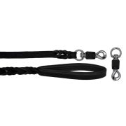 Braided leather guide made from genuine leather, 5mm thick, featuring leather backing – OD01002/150/20/BK/01/K07