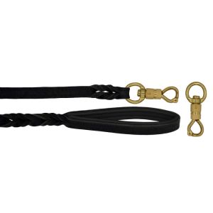 Braided leather guide made from genuine leather, 5mm thick, featuring leather backing – OD01002/150/20/BK/01/K08