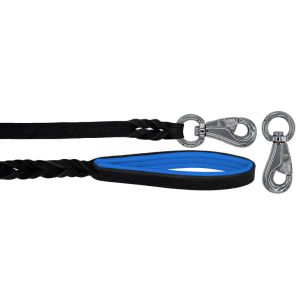 Braided leather guide made from genuine leather, 5mm thick, featuring leather backing – OD01002/150/20/BK/03/K05