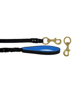 Braided leather guide made from genuine leather, 5mm thick, featuring leather backing - OD01002/150/20/BK/03/K11