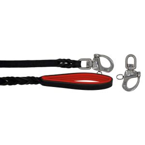 Braided leather guide made from genuine leather, 5mm thick, featuring leather backing – OD01002/150/20/BK/04/K10