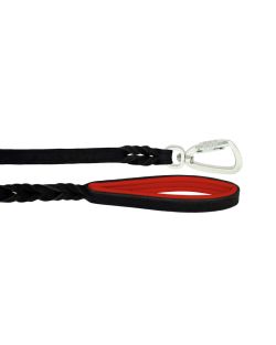 Braided leather guide made from genuine leather, 5mm thick, featuring leather backing - OD01002/150/20/BK/04/K14