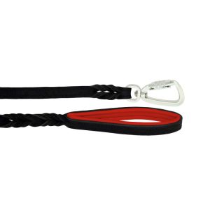 Braided leather guide made from genuine leather, 5mm thick, featuring leather backing – OD01002/150/20/BK/04/K14