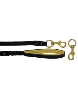 Braided leather guide made from genuine leather, 5mm thick, featuring leather backing - OD01002/150/20/BK/06/K11
