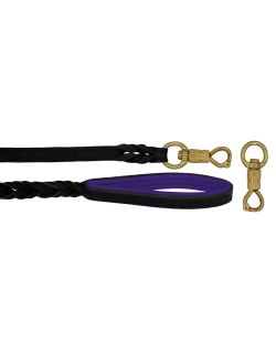 Braided leather guide made from genuine leather, 5mm thick, featuring leather backing - OD01002/150/20/BK/07/K08