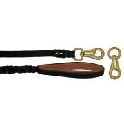 Braided leather guide made from genuine leather, 5mm thick, featuring leather backing – OD01002/150/20/BK/08/K06