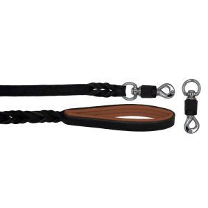 Braided leather guide made from genuine leather, 5mm thick, featuring leather backing – OD01002/150/20/BK/08/K07