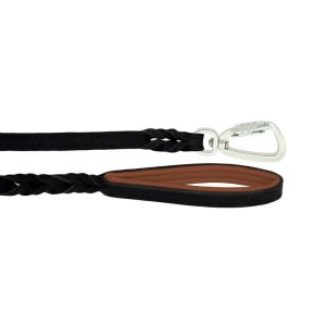 Braided leather guide made from genuine leather, 5mm thick, featuring leather backing – OD01002/150/20/BK/08/K14