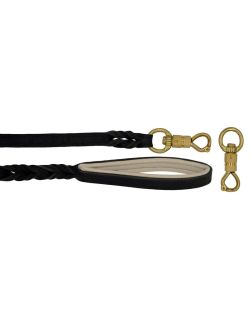 Braided leather guide made from genuine leather, 5mm thick, featuring leather backing - OD01002/150/20/BK/09/K08