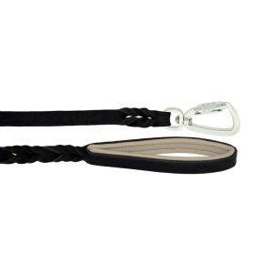 Braided leather guide made from genuine leather, 5mm thick, featuring leather backing – OD01002/150/20/BK/09/K14