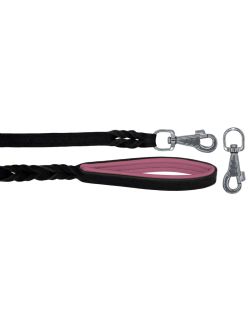 Braided leather guide made from genuine leather, 5mm thick, featuring leather backing - OD01002/150/20/BK/10/K03