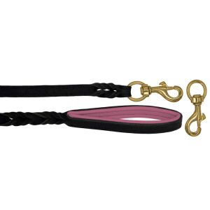 Braided leather guide made from genuine leather, 5mm thick, featuring leather backing – OD01002/150/20/BK/10/K04