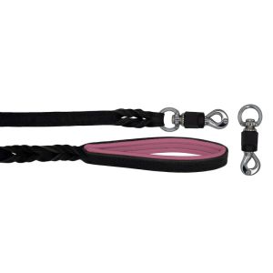 Braided leather guide made from genuine leather, 5mm thick, featuring leather backing – OD01002/150/20/BK/10/K07