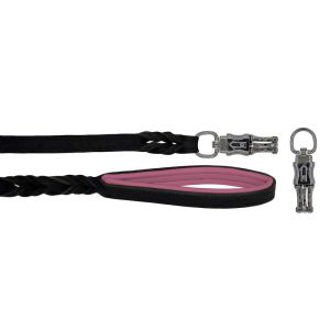 Braided leather guide made from genuine leather, 5mm thick, featuring leather backing – OD01002/150/20/BK/10/K09