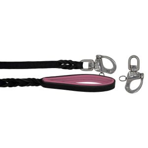 Braided leather guide made from genuine leather, 5mm thick, featuring leather backing – OD01002/150/20/BK/10/K10