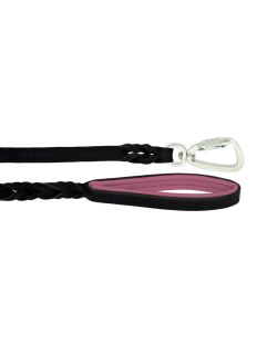 Braided leather guide made from genuine leather, 5mm thick, featuring leather backing - OD01002/150/20/BK/10/K14