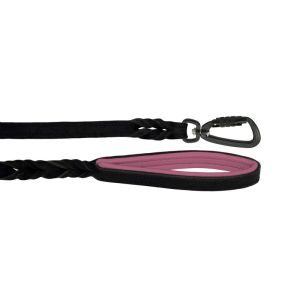 Braided leather guide made from genuine leather, 5mm thick, featuring leather backing – OD01002/150/20/BK/10/K15