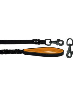 Braided leather guide made from genuine leather, 5mm thick, featuring leather backing - OD01002/150/20/BK/11/K13