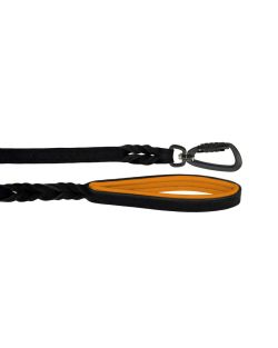Braided leather guide made from genuine leather, 5mm thick, featuring leather backing - OD01002/150/20/BK/11/K15