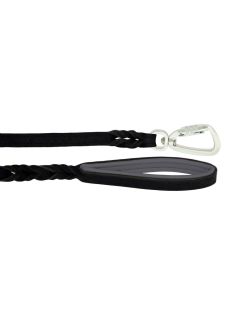 Braided leather guide made from genuine leather, 5mm thick, featuring leather backing - OD01002/150/20/BK/12/K14