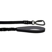 Braided leather guide made from genuine leather, 5mm thick, featuring leather backing – OD01002/150/20/BK/12/K15