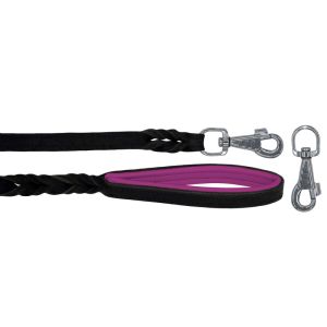 Braided leather guide made from genuine leather, 5mm thick, featuring leather backing – OD01002/150/20/BK/13/K03