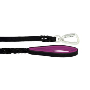 Braided leather guide made from genuine leather, 5mm thick, featuring leather backing – OD01002/150/20/BK/13/K14