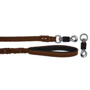Braided leather guide made from genuine leather, 5mm thick, featuring leather backing – OD01002/150/20/BR/01/K07