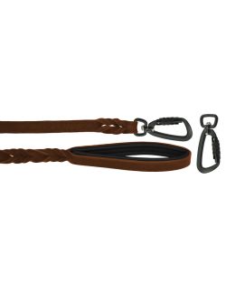 Correa trenzada de cuero auténtico de 5 mm de grosor. Incluye forro de cuero. - OD01002/150/20/BR/01/K15