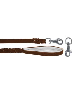 Correa trenzada de cuero auténtico de 5 mm de grosor. Incluye forro de cuero. - OD01002/150/20/BR/02/K03