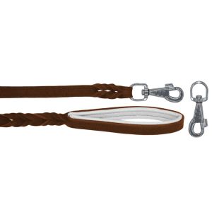 Braided leather guide made from genuine leather, 5mm thick, featuring leather backing – OD01002/150/20/BR/02/K03
