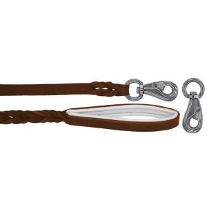Braided leather guide made from genuine leather, 5mm thick, featuring leather backing – OD01002/150/20/BR/02/K05