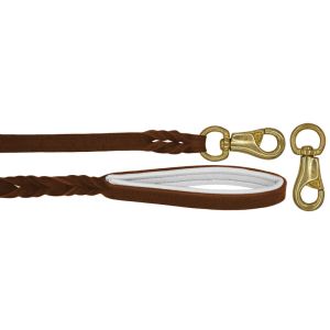 Braided leather guide made from genuine leather, 5mm thick, featuring leather backing – OD01002/150/20/BR/02/K06