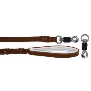 Braided leather guide made from genuine leather, 5mm thick, featuring leather backing – OD01002/150/20/BR/02/K07