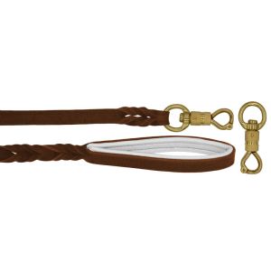 Braided leather guide made from genuine leather, 5mm thick, featuring leather backing – OD01002/150/20/BR/02/K08