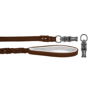 Braided leather guide made from genuine leather, 5mm thick, featuring leather backing – OD01002/150/20/BR/02/K09