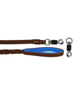 Braided leather guide made from genuine leather, 5mm thick, featuring leather backing - OD01002/150/20/BR/03/K07