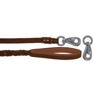 Braided leather guide made from genuine leather, 5mm thick, featuring leather backing – OD01002/150/20/BR/08/K05