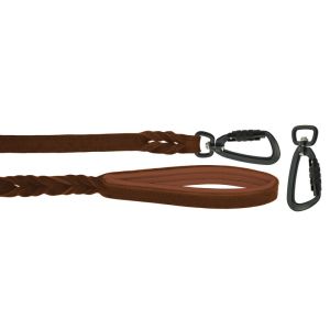 Braided leather guide made from genuine leather, 5mm thick, featuring leather backing – OD01002/150/20/BR/08/K15