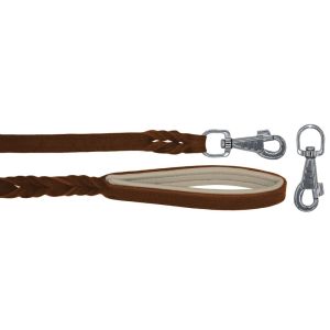 Braided leather guide made from genuine leather, 5mm thick, featuring leather backing – OD01002/150/20/BR/09/K03