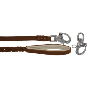 Braided leather guide made from genuine leather, 5mm thick, featuring leather backing – OD01002/150/20/BR/09/K10
