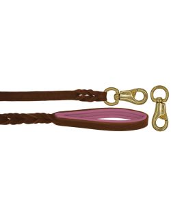 Correa trenzada de cuero auténtico de 5 mm de grosor. Incluye forro de cuero. - OD01002/150/20/BR/10/K06
