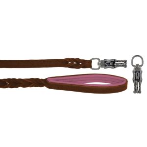 Braided leather guide made from genuine leather, 5mm thick, featuring leather backing – OD01002/150/20/BR/10/K09
