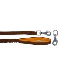 Braided leather guide made from genuine leather, 5mm thick, featuring leather backing - OD01002/150/20/BR/11/K03