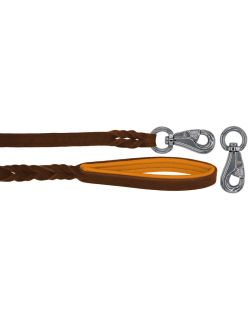 Correa trenzada de cuero auténtico de 5 mm de grosor. Incluye forro de cuero. - OD01002/150/20/BR/11/K05