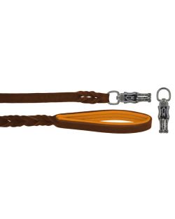 Correa trenzada de cuero auténtico de 5 mm de grosor. Incluye forro de cuero. - OD01002/150/20/BR/11/K09