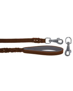 Braided leather guide made from genuine leather, 5mm thick, featuring leather backing - OD01002/150/20/BR/12/K03