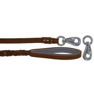 Braided leather guide made from genuine leather, 5mm thick, featuring leather backing – OD01002/150/20/BR/12/K05